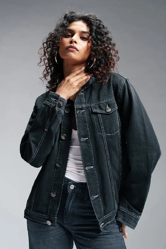 Darkwave Denim Trucker Jacket Women's fitted jackets