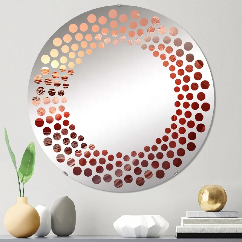Designart "Minimalism Pink Wave Sunrise " Coastal Pink Wall Mirror - Nautical & Coastal Wall Art Mirror For Bathroom Designart "Minimalism Pink Wave Sunrise " Coastal Pink Wall Mirror - Nautical & Coastal Wall Art Mirror For Bathroom