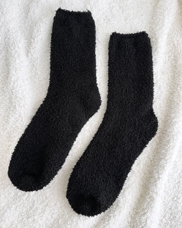 Black Bia Fuzzy Yarn Socks High-end pajama sets