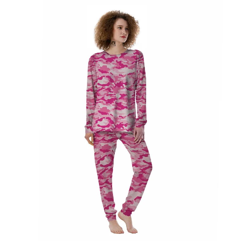 Camouflage Pink Print Pattern Women's Pajamas Best-value pajama sets