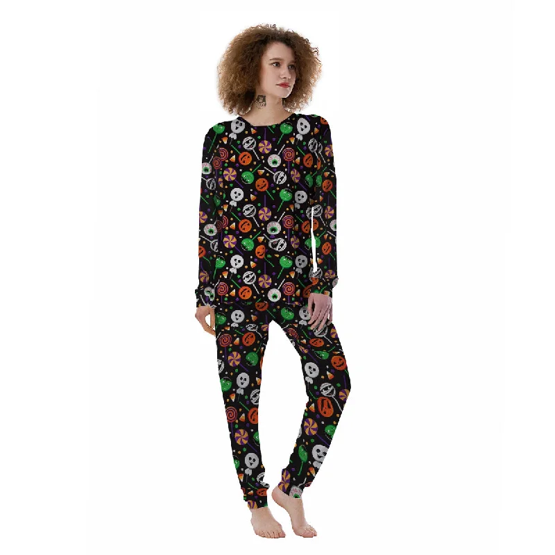 Candy Monsters Halloween Print Pattern Women's Pajamas Zara pajama sets