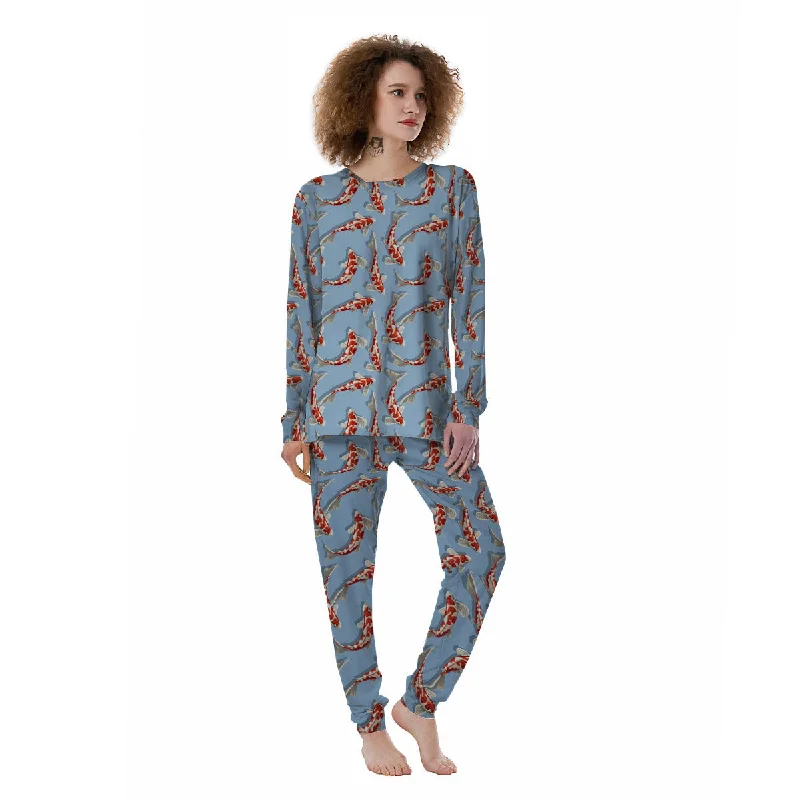 Carp Koi Print Pattern Women's Pajamas Work-from-home pajama sets