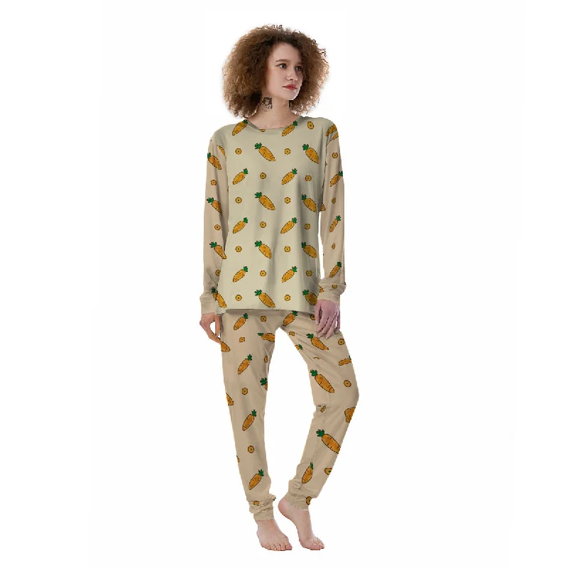 Carrot Little Print Pattern Women's Pajamas Nursing pajama sets