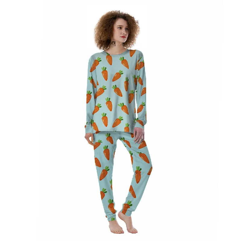 Carrot Print Pattern Women's Pajamas Loungewear pajama sets