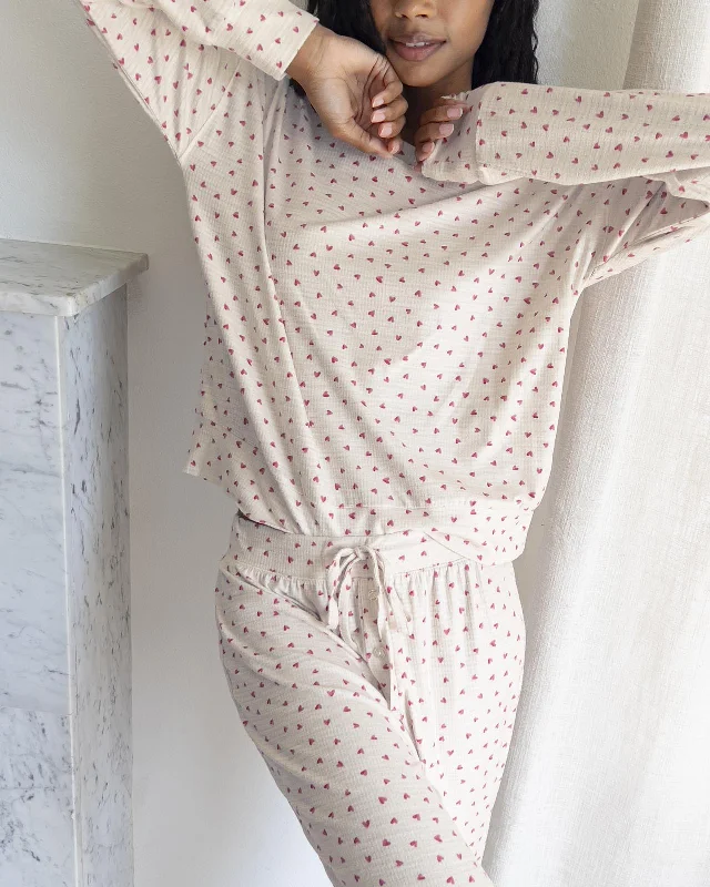 Marna Fuzzy Thermal Hearts PJ Set Macy’s pajama sets