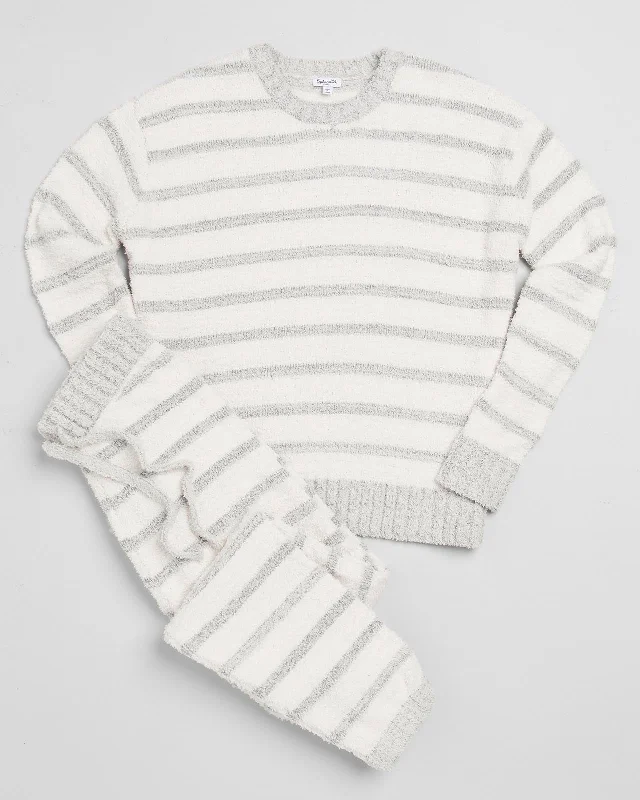 Stripe Fuzzy PJ Set Luxury pajama sets