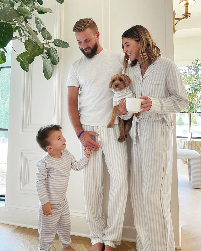 Men’s Woven Tee Striped PJ Set Amazon pajama sets