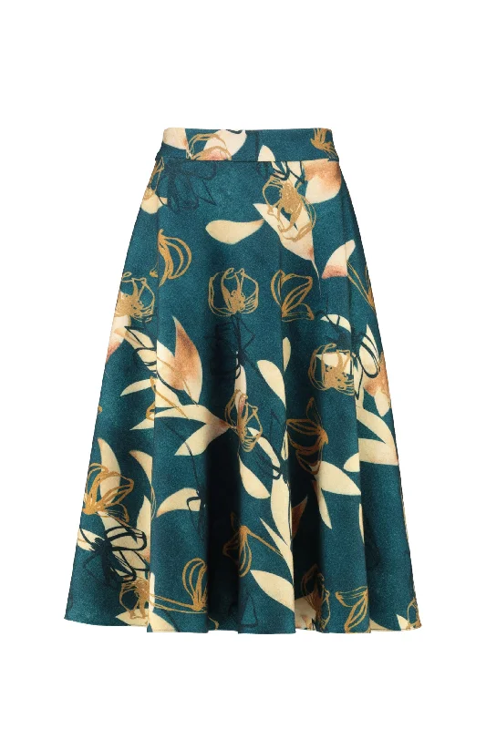 LACHENALIA PETROL BLUE WOOL SKIRT WITH POCKETS Corset unclassified skirts