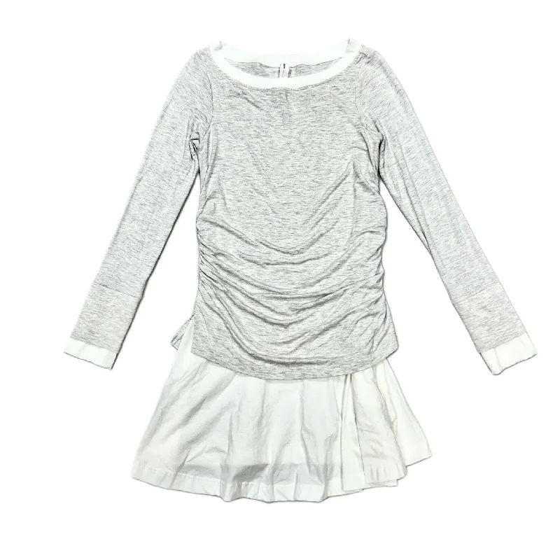 Dress Casual Short By Daily Practice By Anthropologie In Grey & White, Size: S Mini Skirt Vibes