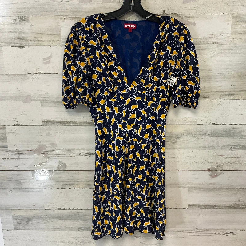 Dress Casual Short By STAUD In Blue & Yellow, Size: S Bohemian Mini Skirt