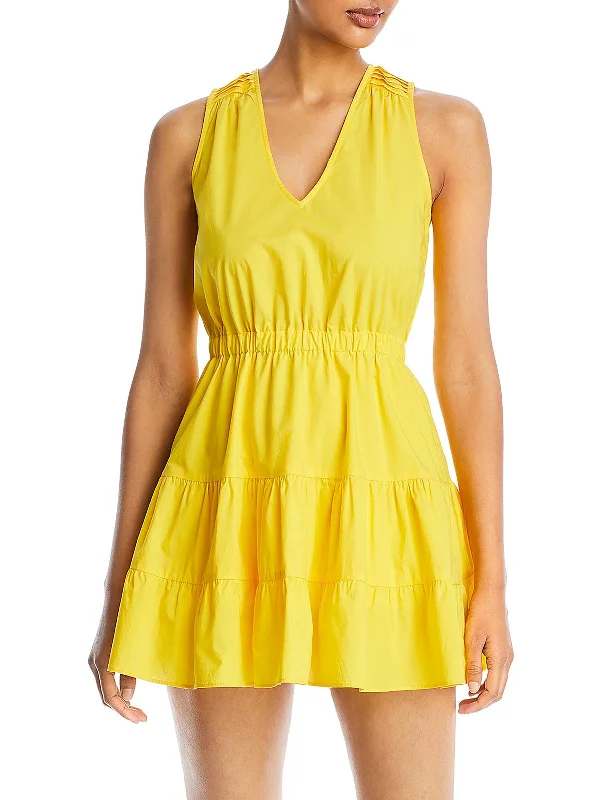 Flynn Womens Poplin Lace-Up Sundress Lace Dress Set