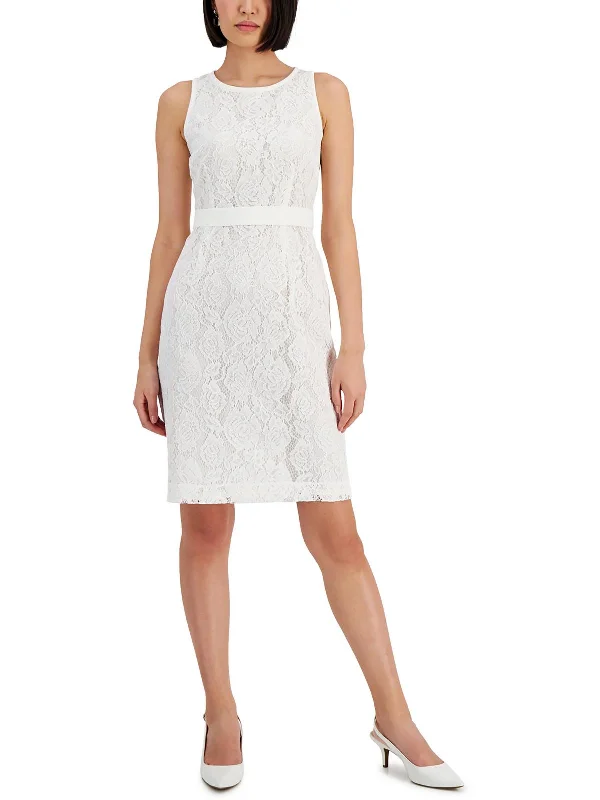 Womens Lace Knee Length Sheath Dress Sexy Lace Gown