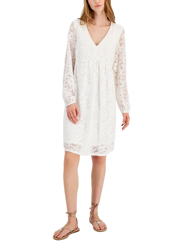 Womens Lace V Neck Shift Dress Lace Dress Fit