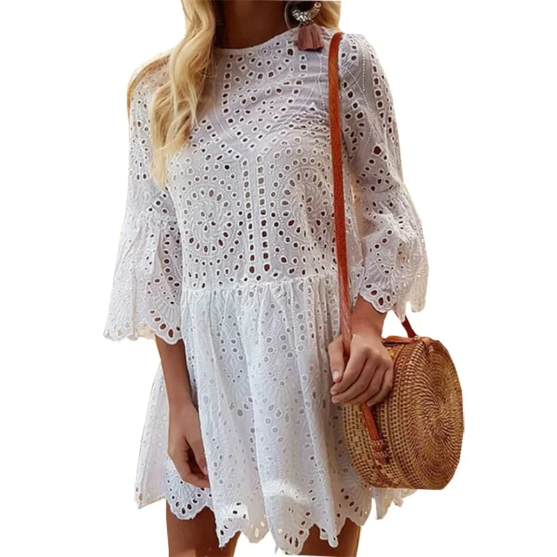 Women's Ruffled Lace Dress Lace Dress Design