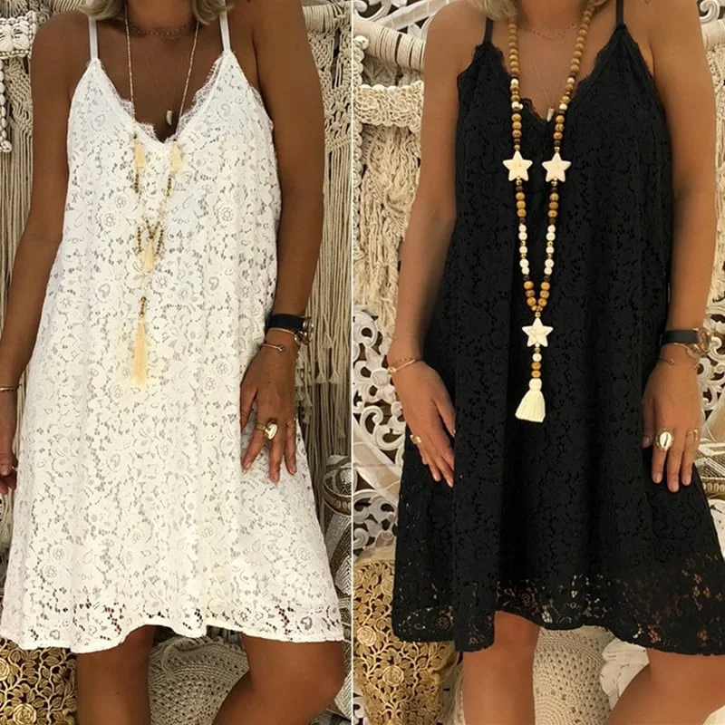 Women's Summer Loose Laced Dress Lace Dress Formal